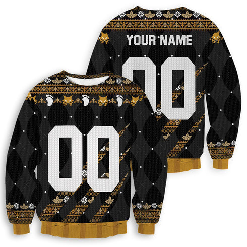 DivesArt - Personliga Team Msby Black Jackals Christmas Unisex Wool Sweater - Ugly Christmas Sweater